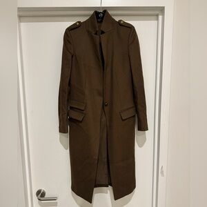 All Saints Dark Brown Military Coat